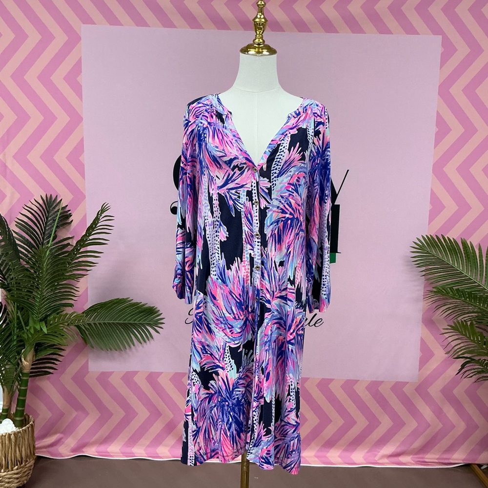Lilly Pulitzer Pink and Purple Long Sleeve Dress